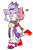 Size: 1024x1553 | Tagged: safe, artist:mieuun, amy rose, blaze the cat, cat, hedgehog, 2017, amy x blaze, amy's halterneck dress, blaze's tailcoat, blushing, clothes, cute, dress, female, females only, heart, hugging from behind, lesbian, shipping, surprised