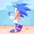 Size: 2500x2500 | Tagged: safe, artist:siggiedraws, sonic the hedgehog, sonic the ice cream, beach, hawaiian shirt, ice cream