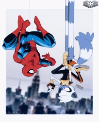 Size: 1760x2160 | Tagged: safe, artist:knightmoonlight98, tangle the lemur, spiderman