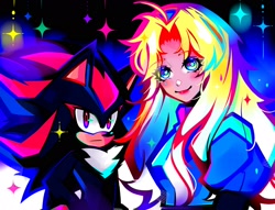 Size: 2048x1568 | Tagged: safe, artist:kuroiyuki96, maria robotnik, shadow the hedgehog