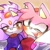 Size: 1280x1280 | Tagged: safe, artist:sonicfan016073, amy rose, blaze the cat, cat, hedgehog, 2023, amy x blaze, amy's halterneck dress, blaze's tailcoat, blushing, clothes, cute, dress, female, females only, lesbian, looking at viewer, selfie, shipping