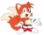 Size: 1000x800 | Tagged: safe, artist:pentacave, miles "tails" prower, fox, 2023, classic sonic (universe), classic tails, commission, dic, flat colors, looking up, male, mania style, mouth open, simple background, smile, solo, sonic satam, standing, white background