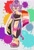 Size: 1403x2048 | Tagged: safe, artist:stressedfanzy, blaze the cat, 2023, abstract background, demiromantic, demiromantic pride, eyes closed, female, headcanon, lesbian, lesbian blaze, lesbian pride, paint, pride, pride flag, smile, solo, standing