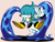 Size: 2160x1620 | Tagged: safe, artist:slickspeedy, kit the fennec, 2023, classic kit, classic style, devil horns (gesture), frown, hair over eyes, male, simple background, solo, solo male, tentacle, water