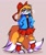 Size: 640x768 | Tagged: safe, artist:glitch_out_the_way, miles "tails" prower, fox, beige background, blushing, boots, bow, floppy ears, gender swap, hair bow, hands in pocket, jacket, looking at viewer, shadow (lighting), simple background, skirt, smile, solo, standing