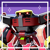 Size: 2048x2048 | Tagged: safe, e-123 omega, anonymous artist, edit, he/him lesbian pride, icon, lesbian, lesbian pride, mobius.social exclusive, pride, pride flag background, robot, solo, star (symbol)