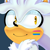 Size: 1024x1024 | Tagged: safe, artist:silentshayshores, silver the hedgehog, blue background, face paint, headcanon, icon, looking offscreen, male, pansexual, pansexual pride, pansexual silver, simple background, smile, solo, watermark