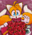 Size: 1700x1900 | Tagged: safe, artist:mintokitsune_, miles "tails" prower, sonic the hedgehog, bag, blushing, box, chocolate box, clothes, duo, eyelashes, flower bouquet, gay, hoodie, looking at something, mint candy, mouth open, pov, rose, shipping, signature, simple background, solo focus, sonic x tails, sparkles, surprised, valentine's day