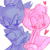 Size: 540x540 | Tagged: safe, artist:loveseiusa, amy rose, blaze the cat, cat, hedgehog, 2019, amy x blaze, amy's halterneck dress, angry, arms folded, blaze's tailcoat, blushing, clothes, cute, dress, eyes closed, female, females only, heart, lesbian, shipping