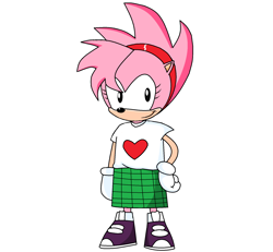 Size: 1818x1680 | Tagged: safe, artist:julianivorobotnik, amy rose, fleetway, fleetway amy, skirt, white background