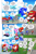 Size: 3000x4578 | Tagged: safe, artist:drawloverlala, amy rose, knuckles the echidna, miles "tails" prower, sally acorn, sonic the hedgehog, chipmunk, echidna, fox, hedgehog, hybrid, comic:sonic world travel, angel island, au:sonic world travel, blue power pattern, cyan power pattern, headband, kitsune, master emerald, pink cabriolet, pink power pattern, red power pattern, tornado i