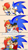 Size: 1230x2180 | Tagged: safe, artist:risziarts, sally acorn, sonic the hedgehog, chipmunk, hedgehog, 25/30 years later, 5 years later, au:sonic world travel, blue power pattern, cyan power pattern, king sonic, queen sally acorn, roboticized, sally x sonic, shipping, straight