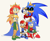 Size: 1995x1627 | Tagged: safe, artist:risziarts, manik acorn, manik the hedgehog, sally acorn, sonia acorn, sonic the hedgehog, oc, oc:alicia acorn, oc:nigel acorn, chipmunk, hedgehog, 25/30 years later, au:sonic world travel, blue power pattern, cyan power pattern, family, father and daughter, father and son, king sonic, marriage ring, mother and daughter, mother and son, other power patterns, queen sally acorn, roboticized, sally x sonic, shipping, straight