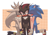 Size: 2000x1387 | Tagged: safe, artist:shuddos, shadow the hedgehog, silver the hedgehog, sonic the hedgehog, abstract background, blushing, cute, frown, gay, holding hands, polyamory, shadow x silver, shadow x silver x sonic, shadow x sonic, shadowbetes, shipping, silvabetes, silver x sonic, smile, sonabetes, trio