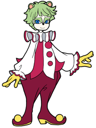 Size: 1000x1328 | Tagged: safe, artist:kyurem2424, attilio caccini, balan wonderworld, clown outfit, mobianified, panda, traced