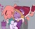 Size: 712x602 | Tagged: safe, artist:bl00doodle, amy rose, blaze the cat, cat, hedgehog, 2021, amy x blaze, amy's halterneck dress, blaze's tailcoat, blushing, book, clothes, cute, dress, eyes closed, female, females only, hand on shoulder, hearts, kiss on head, lesbian, shipping