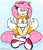 Size: 1750x2048 | Tagged: safe, artist:silenttandem, amy rose, miles "tails" prower, duo, front view, frown, legs crossed, no pupils, sitting