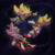 Size: 2040x2048 | Tagged: safe, artist:sourfrootz, shadow the hedgehog, silver the hedgehog, sonic the hedgehog, super shadow, super sonic, abstract background, blushing, flying, signature, smile, star (sky), super form, super silver, top surgery scars, trans boy sonic, trans male, transgender, trio