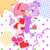 Size: 2048x2048 | Tagged: safe, artist:slushiro, amy rose, blaze the cat, cat, hedgehog, 2022, amy x blaze, amy's halterneck dress, amybetes, blaze's tailcoat, blazebetes, carrying them, cute, eyes closed, female, females only, heart, lesbian, lesbian amy, lesbian blaze, lesbian pride, looking at them, mouth open, nonbinary, nonbinary blaze, nonbinary pride, pride, shipping, trans female, trans girl amy, trans pride, transgender