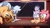 Size: 2048x1128 | Tagged: safe, artist:buddyhyped, amy rose, blaze the cat, tangle the lemur, whisper the wolf, cat, hedgehog, lemur, wolf, 2023, abstract background, amy x blaze, date, double date, female, indoors, indroos, lesbian, quartet, shipping, sitting, smile, table, talking, tangle x whisper, window