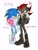 Size: 1567x2048 | Tagged: safe, artist:sa1k_a, shadow the hedgehog, sonic the hedgehog, hedgehog, 2024, alternate shoes, biker jacket, biker pants, boots, clothes, duo, english text, frown, fully clothed, gay, headcanon, heart, hoodie, jacket, looking at viewer, male, pants, shadow x sonic, shipping, shirt, smile, standing