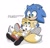 Size: 736x701 | Tagged: safe, artist:chelsiegeorgia, miles "tails" prower, sonic the hedgehog, 2022, blushing, dialogue, duo, english text, holding something, looking at each other, movie style, remote controller, signature, sitting