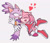 Size: 1100x943 | Tagged: safe, artist:rodka_sth, amy rose, blaze the cat, cat, hedgehog, 2023, amy x blaze, amy's halterneck dress, blaze's tailcoat, blushing, clothes, cute, dress, eyes closed, female, females only, heart, hugging, lesbian, looking at them, shipping