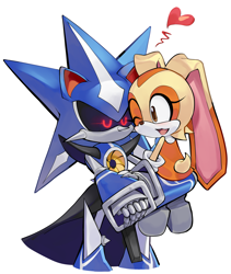 Size: 1400x1660 | Tagged: safe, artist:sonicbarbie, cream the rabbit, metal sonic, neo metal sonic