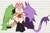 Size: 2048x1366 | Tagged: dead source, safe, artist:sharks3ye, amy rose, blaze the cat, surge the tenrec, 2024, alternate outfit, amy x blaze, amy x blaze x surge, blushing, ear fluff, eyes closed, holding hands, kiss on cheek, lesbian, mouth open, polyamory, shipping, shrunken pupils, surgamy, surprised, trio