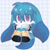 Size: 2048x2048 | Tagged: safe, artist:yuunipher, kit the fennec, abstract background, aged down, cute, eye clipping through hair, frown, kitabetes, looking at viewer, outline, signature, sitting, solo, watermark