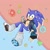 Size: 1080x1080 | Tagged: safe, artist:cherri_s0da, sonic the hedgehog, hedgehog, bandage, blue fur, collar, fingerless gloves, gloves, green eyes, jacket, leg warmers, male, shoes, top surgery scars, trans male, transgender