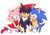 Size: 970x683 | Tagged: safe, artist:blushily, amy rose, shadow the hedgehog, sonic the hedgehog, amy x shadow x sonic, bisexual, polyamory, shadamy, shadow x sonic, shipping, straight, trio