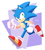 Size: 1000x1114 | Tagged: safe, artist:alyrian, sonic the hedgehog, hedgehog, blue fur, gloves, green eyes, male, running, shoes, socks, solo, thumbs up