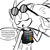 Size: 2048x2048 | Tagged: safe, artist:joopitor, sonic the hedgehog, 2024, chipped ear, crop top, dialogue, english text, eyes closed, gay, implied jet, implied shipping, line art, mouth open, pride, sketch, solo, speech bubble, standing, sunglasses, talking, talking to offscreen character