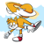 Size: 1086x1090 | Tagged: safe, artist:beastofeuthanasia, miles "tails" prower, fox, 2024, abstract background, clouds, flying, looking at viewer, male, smile, smiling at viewer, solo, spinning tails, treads