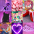 Size: 500x500 | Tagged: safe, artist:violet-cherri, amy rose, blaze the cat, hedgehog, amy x blaze, dress, duo, edit, hammer, lesbian, moodboard, piko piko hammer, shipping