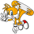 Size: 1103x1097 | Tagged: safe, artist:vaporeiaswim, miles "tails" prower, 2024, flying, looking at viewer, mouth open, open smile, simple background, smile, smiling at viewer, solo, spinning tails, transparent background, v sign