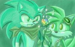 Size: 663x419 | Tagged: safe, artist:sarahlouiseghost, miles "tails" prower, sonic the hedgehog, cute, duo, flower, gay, looking at something, monochrome, mouth open, rose, shipping, simple background, smile, sonabetes, sonic boom (tv), sonic x tails, standing, tailabetes