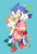 Size: 828x1213 | Tagged: safe, artist:xyrali, amy rose, knuckles the echidna, miles "tails" prower, sonic the hedgehog, blue background, chaos emerald, female, grin, looking at viewer, male, mouth open, needs more jpeg, open smile, quartet, ring, simple background, smile, smiling at viewer, thumbs up
