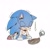 Size: 1380x1380 | Tagged: safe, artist:chilidog_16, sonic the hedgehog, hedgehog, arrow, burnt food, crying, eyes closed, food, hot dog, kneeling, male, solo, tears, tears of sadness