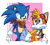 Size: 905x820 | Tagged: safe, artist:taails-proower-blog, miles "tails" prower, sonic the hedgehog, fox, hedgehog, blushing, blushing ears, duo, gay, heart, holding hands, looking at each other, male, mouth open, semi-transparent background, shipping, signature, smile, sonic boom (tv), sonic x tails, walking