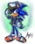 Size: 720x900 | Tagged: safe, artist:jayfoxfire, sonic the hedgehog, the murder of sonic the hedgehog, 2023, clothes, gradient background, hand on hip, hat, signature, sketch, smile, solo, standing