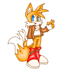 Size: 1785x1951 | Tagged: safe, artist:highnoonace, miles "tails" prower, 2012, adult, aged up, belt, boots, fingerless gloves, jacket, looking at viewer, mouth open, older, simple background, smile, solo, standing, transparent background, v sign