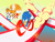 Size: 4160x3120 | Tagged: safe, artist:klokdek858, miles "tails" prower, sonic the hedgehog, sonic mania, 2021, abstract background, classic sonic, classic sonic (universe), classic tails, duo, dust clouds, flying, looking at each other, running, smile, spinning tails