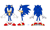 Size: 1655x992 | Tagged: safe, artist:thomas_rsvd, sonic the hedgehog, back view, front view, reference sheet, side view, signature, simple background, smile, solo, white background