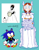 Size: 1493x1902 | Tagged: safe, artist:blingeepilled, princess elise, sonic the hedgehog, human, blue background, bouquet, duo, english text, flower, reference inset, shipping, sonelise, straight, suit, veil, wedding, wedding dress, wedding suit, wedding veil