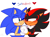 Size: 2700x2000 | Tagged: safe, artist:yoshiyoshi700, shadow the hedgehog, sonic the hedgehog, 2021, blushing, cheek squish, clenched teeth, duo, frown, gay, heart, holding hands, looking at them, looking away, looking offscreen, one eye closed, shadow x sonic, ship name, shipping, simple background, smile, standing, tsundere