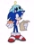 Size: 1140x1496 | Tagged: safe, artist:tsutsuuraurami, sonic the hedgehog, chao, 2018, duo, food, frown, fruit, full body, holding something, looking at something, neutral chao, on head, simple background, standing, white background