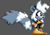 Size: 500x351 | Tagged: safe, artist:timmylonglegsrandomart, tangle the lemur, lemur, classic sonic (universe), classic style, classic tangle, female, grey background, idw sonic the hedgehog, looking offscreen, pixel art, simple background, solo, sprite, standing