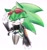 Size: 1907x2048 | Tagged: safe, artist:tamjeong_sonic, scourge the hedgehog, gender swap, lidded eyes, looking at viewer, simple background, smile, smiling at viewer, solo, white background